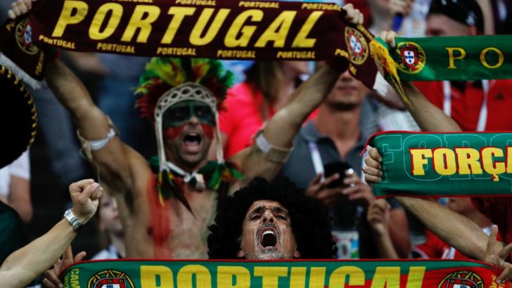 Portugal football fans and scarves